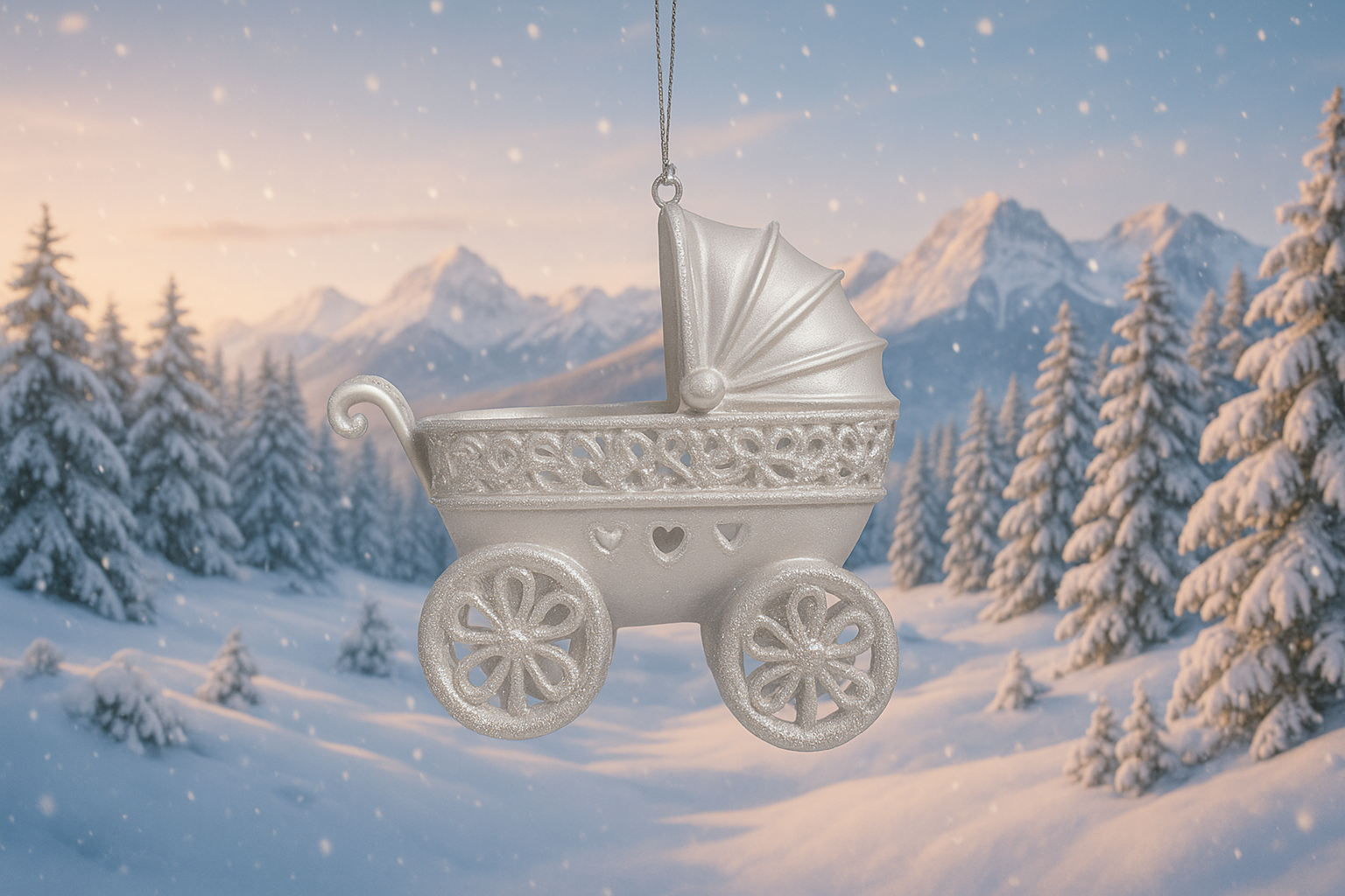 ΚΑΡΟΤΣΙ ΑΚΡΥΛΙΚΟ, ΛΕΥΚΟ, ΜΕ GLITTER, 11x10cm Eurolamp 600-44666